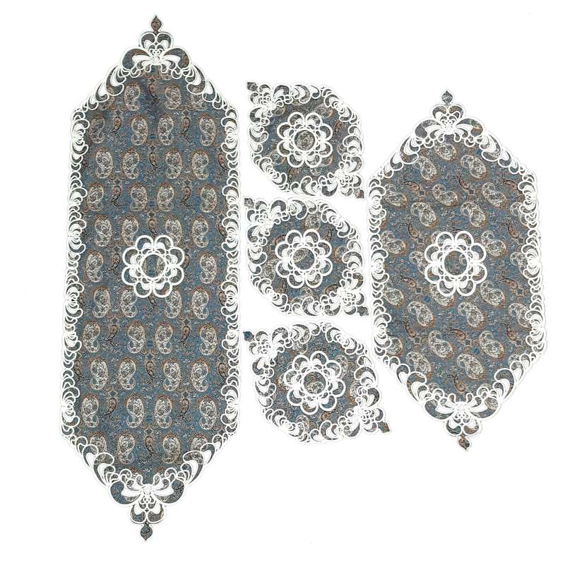 ست 5 تکه رومیزی ترمه طرح رضوی