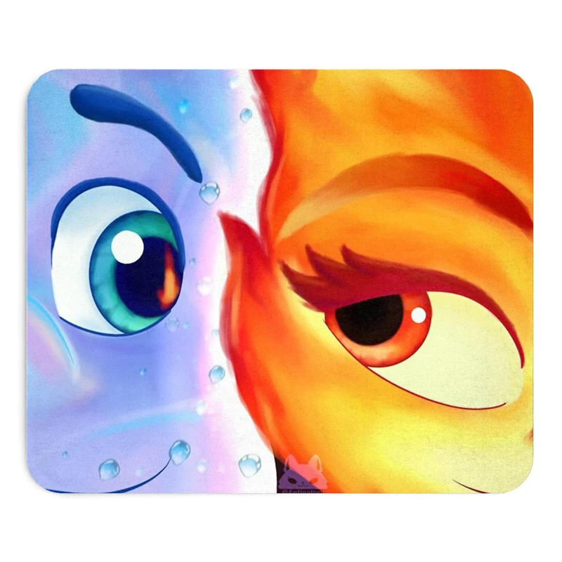 ماوس پد طرح شخصیت کارتونی آتش و آب سایز 19x24 سانتی متر