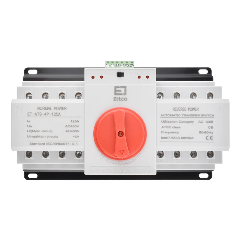 سوییچ انتقال خودکار اتکو مدل دوگانه قدرت سه فاز 125 آمپر کد ET-ATS-4P-125A