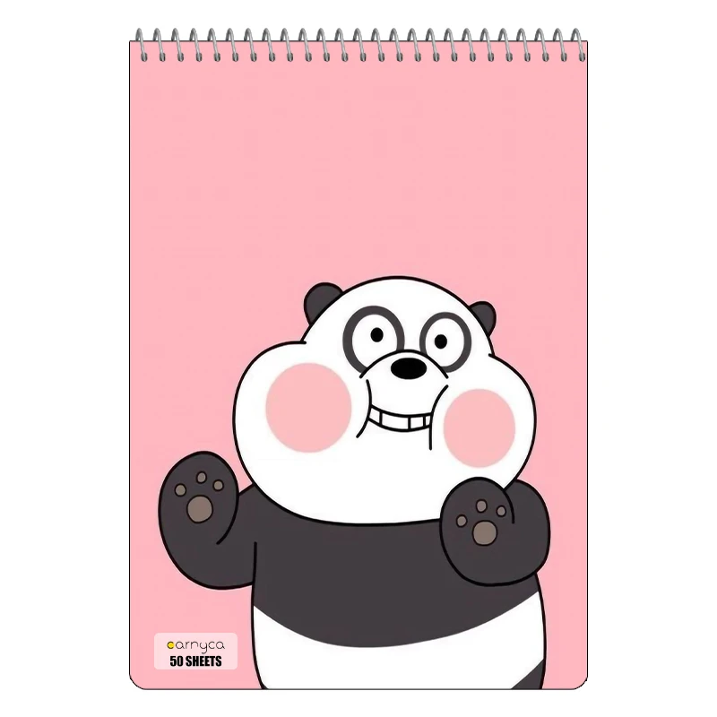 دفتر نقاشی 50 برگ سیمی کارنیکا طرح سه خرس کله پوک We Bare Bears کد 10932