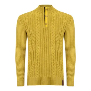 پلیور مردانه مدل یقه ایستاده نیم زیپ 2235YW