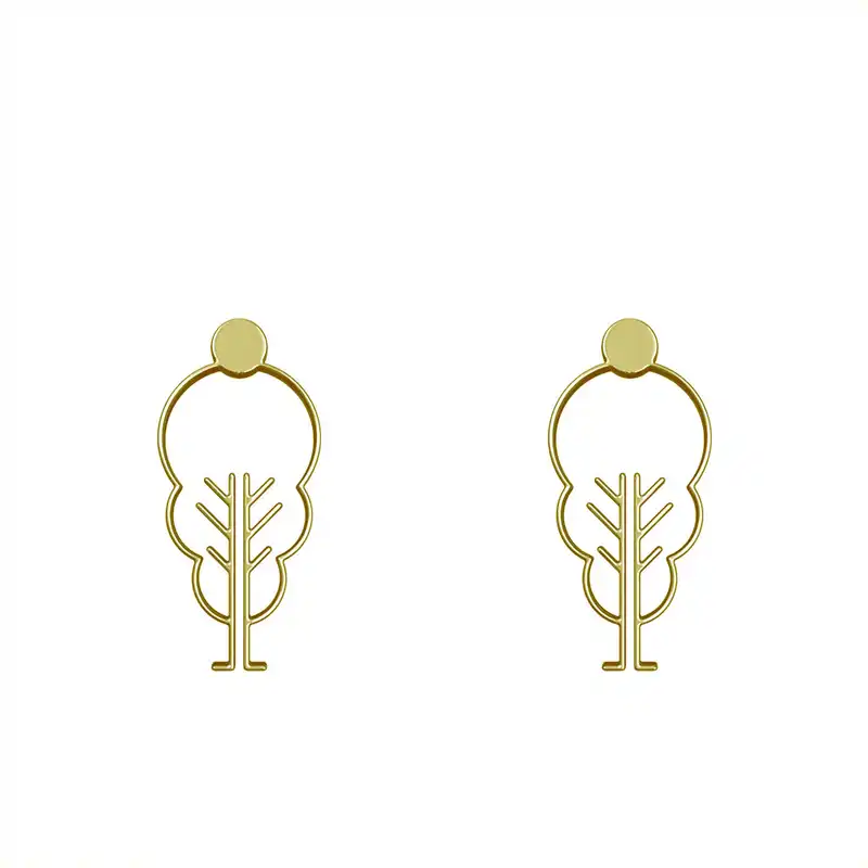 گوشواره طلا 18 عیار زنانه مدوپد مدل درخت کد GA1-15751