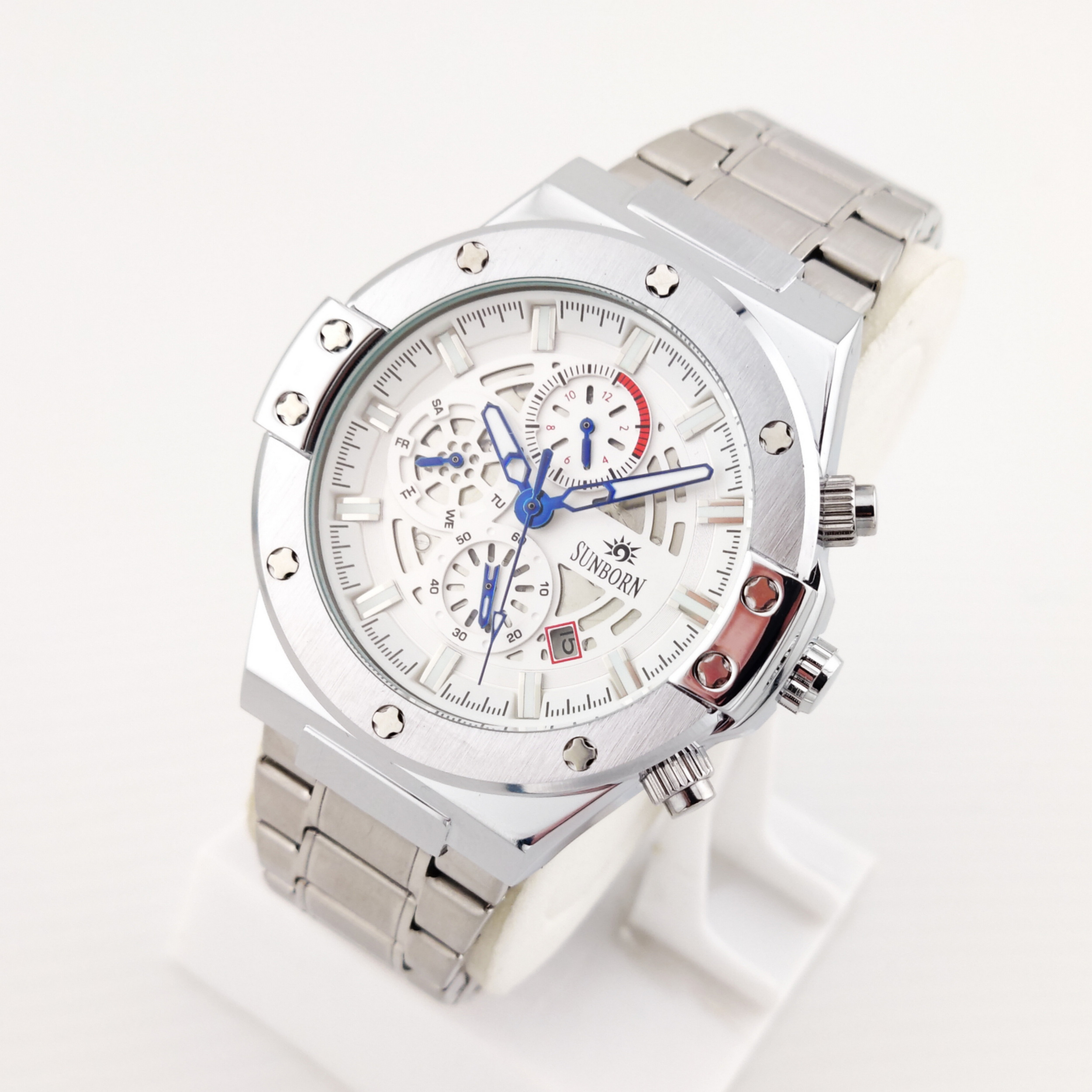 ساعت مچی عقربهای مردانه سان بورن مدل اتوماتیک و کوکی فول تایم کد 54046