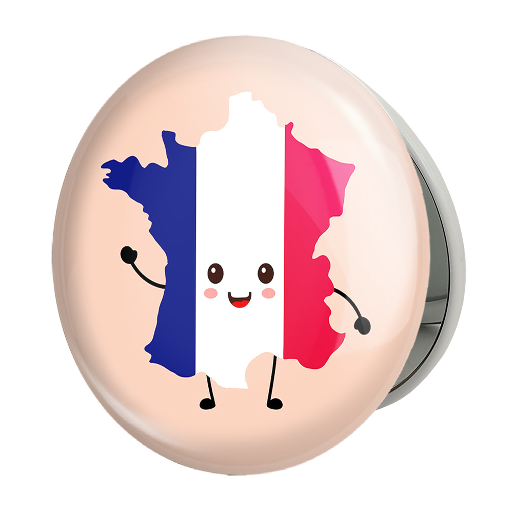 آینه جیبی خندالو طرح پرچم فرانسه مدل تاشو کد 20533 