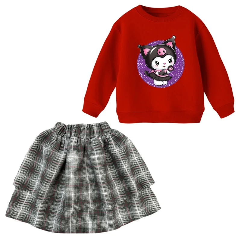 ست سویشرت و دامن دخترانه مدل کرومی کد 12