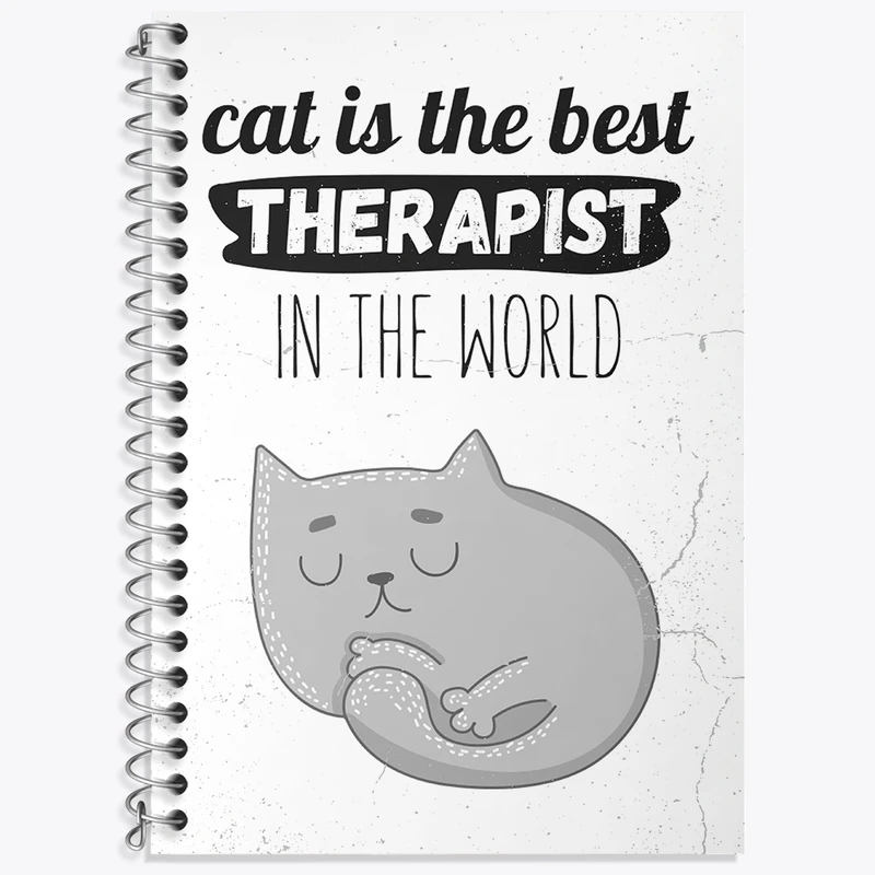 دفتر زبان 50 برگ خندالو مدل سه خط طرح گربه بامزه کد N1069