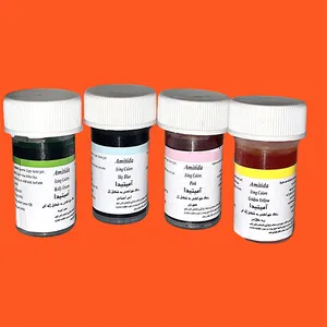 رنگ خوراکی ژله ای آبی آسمانی وسبز تیره و زرد طلایی و صورتی آمیتیدا - 100 گرم بسته 4 عددی
