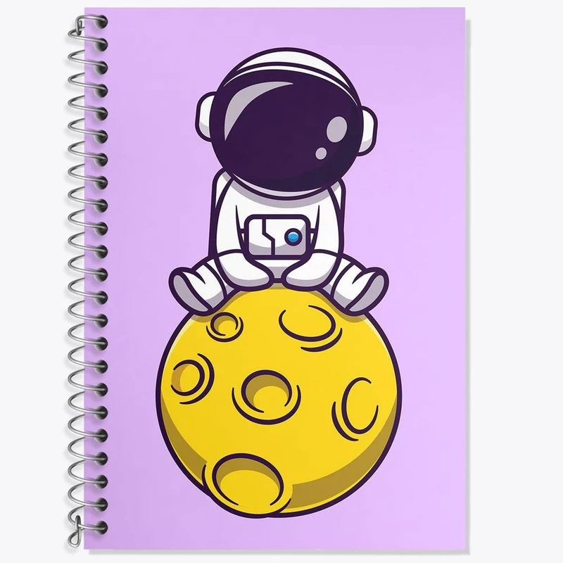 دفتر زبان 50 برگ خندالو مدل سه خط طرح فضانورد کد 25119