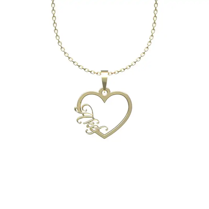 گردنبند طلا 18 عیار زنانه مدوپد مدل اسم عاکف akef کد HE2-1-1154