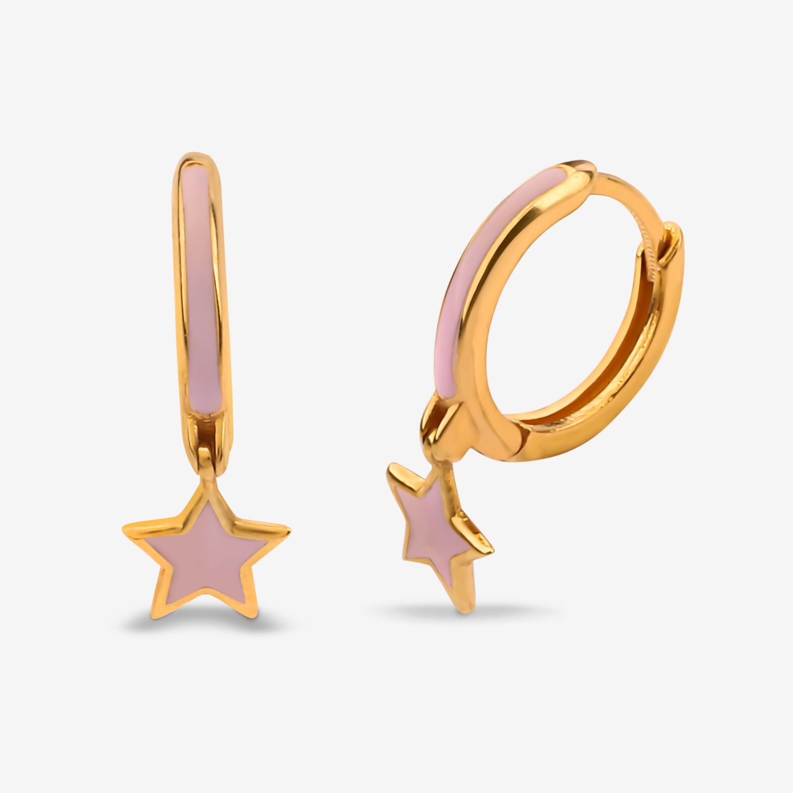 گوشواره حلقه‌ای طلا کم اجرت  18 عیار زنانه گلدم مدل E244015 -  - 1