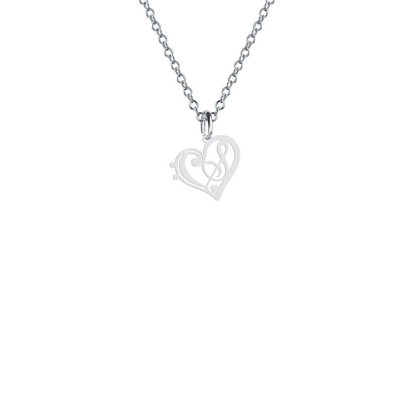 گردنبند هایکا طرح قلب و نت موسیقی مدل s.ha2-236