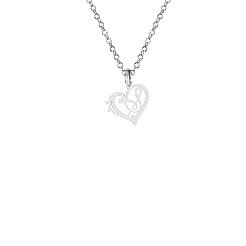 گردنبند هایکا طرح قلب و نت موسیقی مدل s.ha2-236