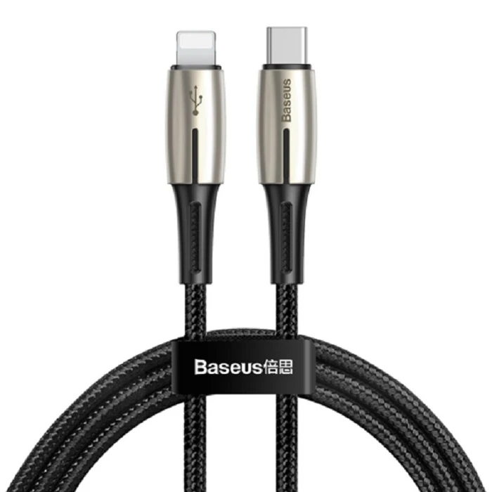 کابل تبدیل USB-C به لایتنینگ باسئوس مدل WATER-DROP طول 1.3 متر