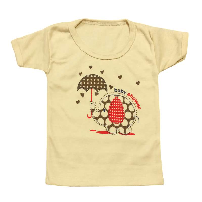 تی شرت نوزادی مدل فیلی رنگ کرم