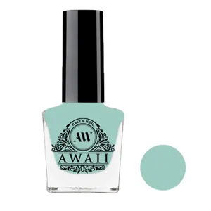 لاک براق ناخن آوایی مدل ساده شماره 129 رنگ سبز پاستلی