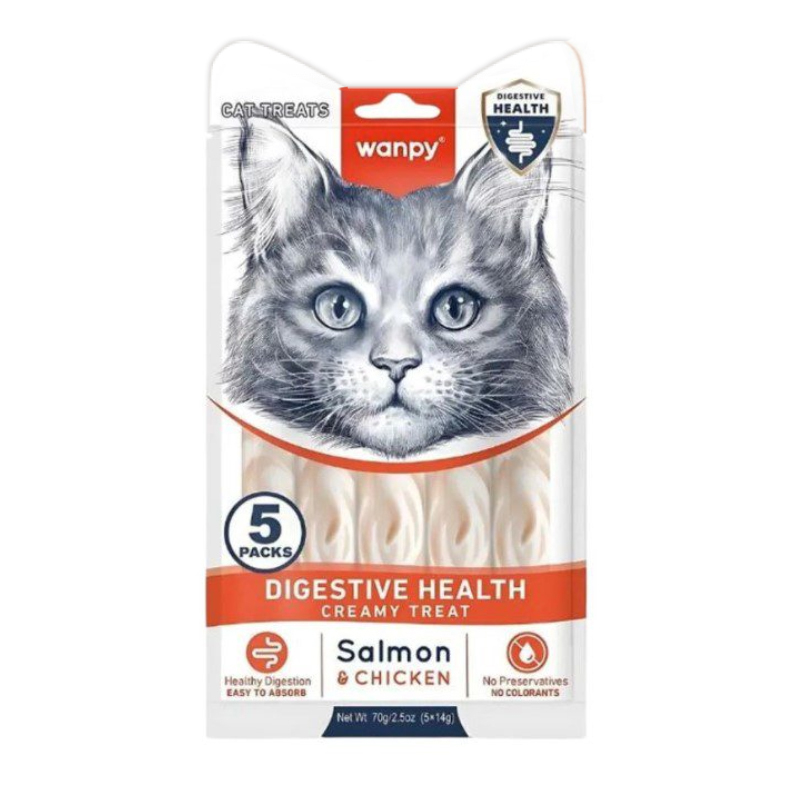 بستنی درمانی گربه ونپی مدل مخصوص مشکلات گوارشی طعم مرغ و ماهی سالمون وزن ۷۰ گرم