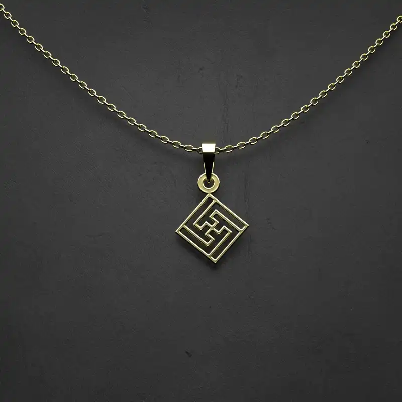 گردنبند طلا 18 عیار زنانه مدوپد مدل هندسی کد Z2-1-1145