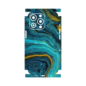 MAHOOT Turquoise marblewith golden streaks-FullSkin Cover Sticker for Apple iphone 13 Pro