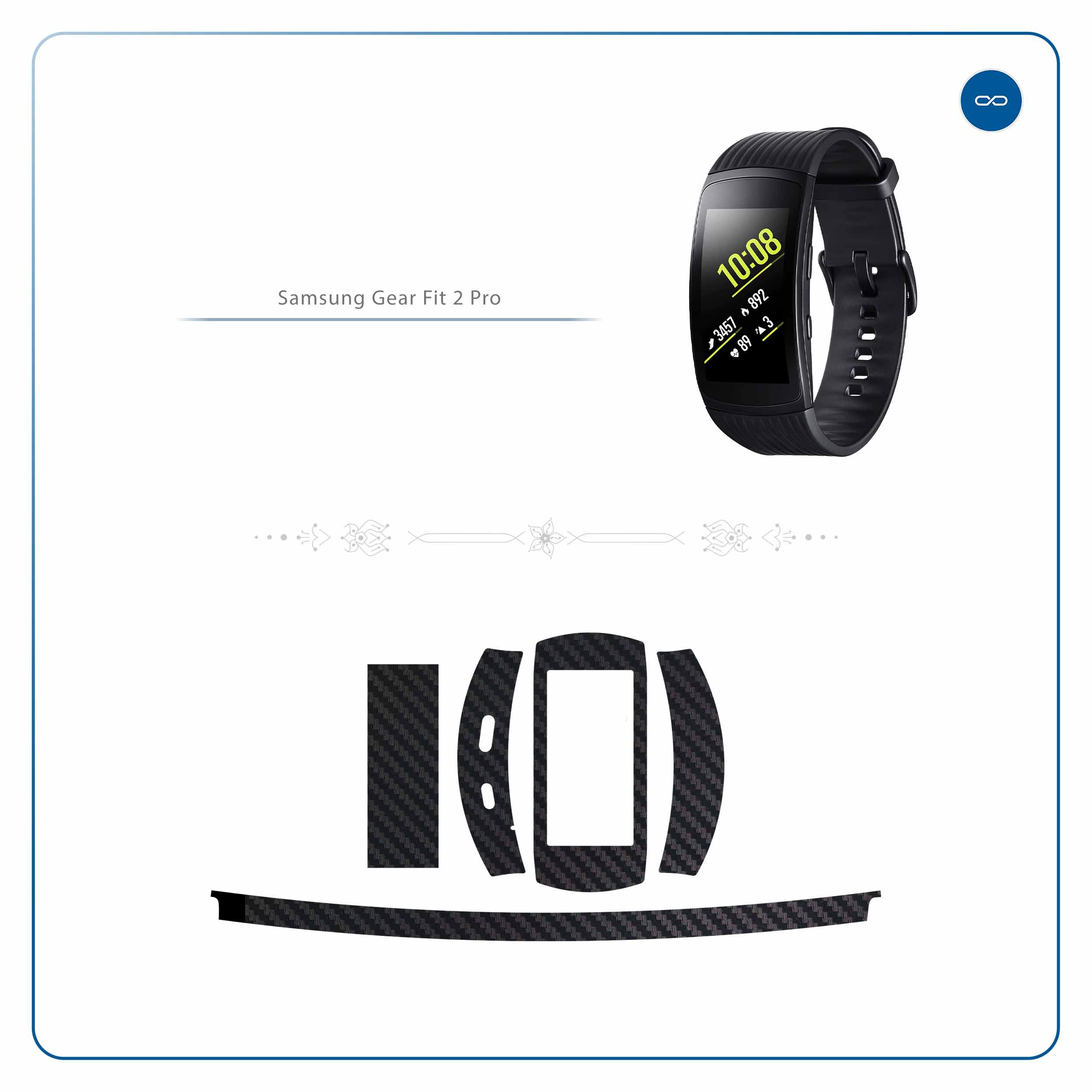 برچسب ماهوت طرح Carbon-Fiber مناسب برای ساعت هوشمند سامسونگ Galaxy Gear Fit 2 Pro