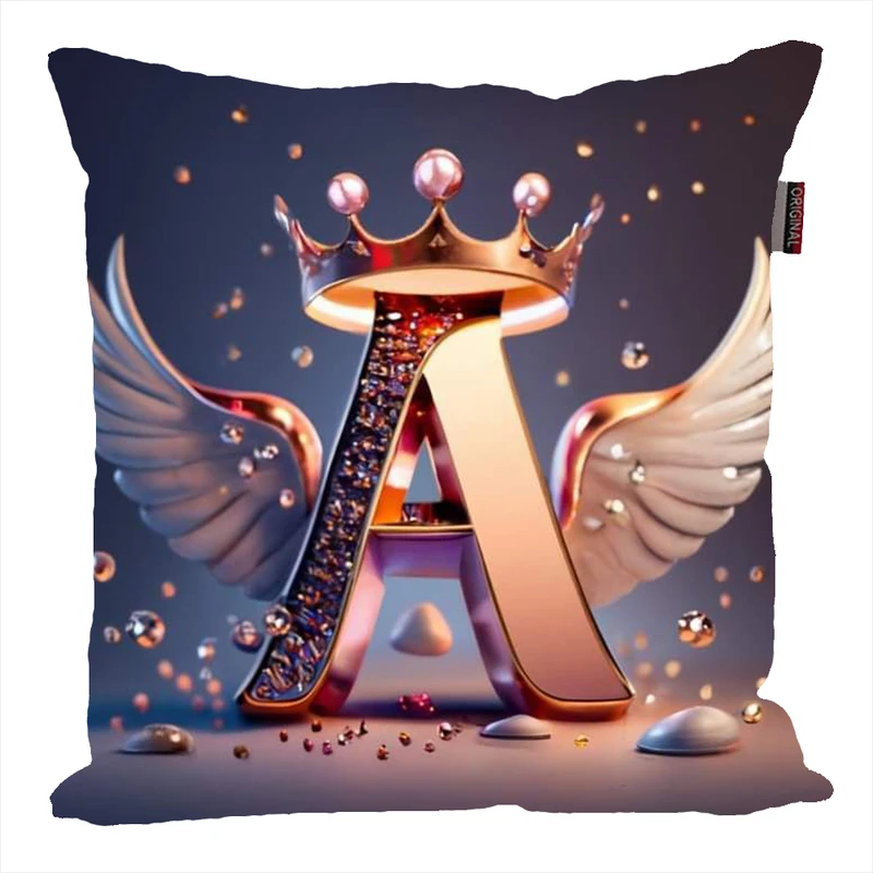 کوسن ناریکو مدل فانتزی طرح اسم A کد 04547