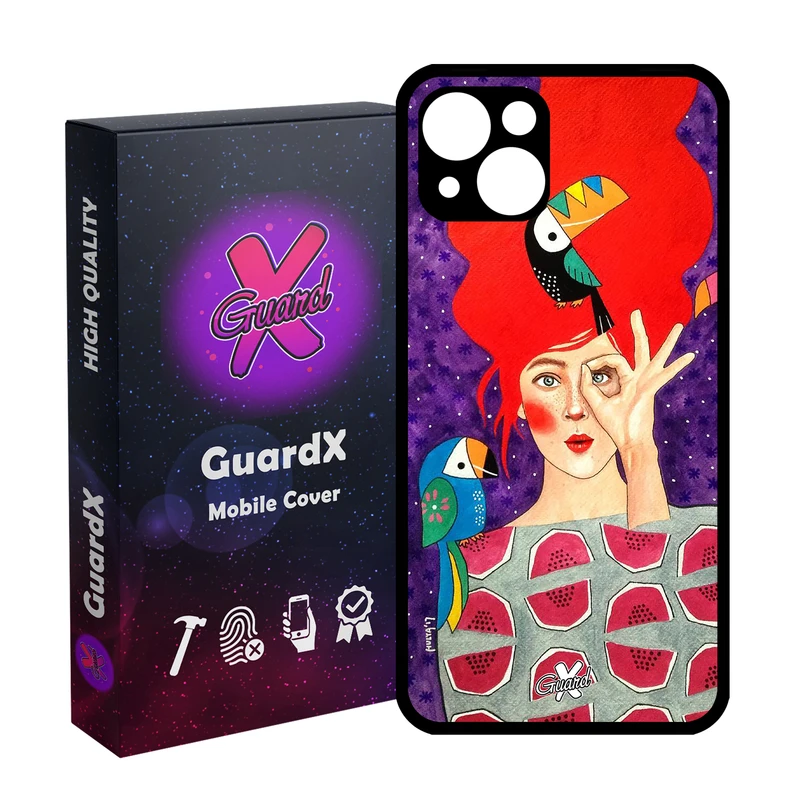 کاور گارد ایکس طرح Girl مدل Glass10153 مناسب برای گوشی موبایل اپل iPhone 13
