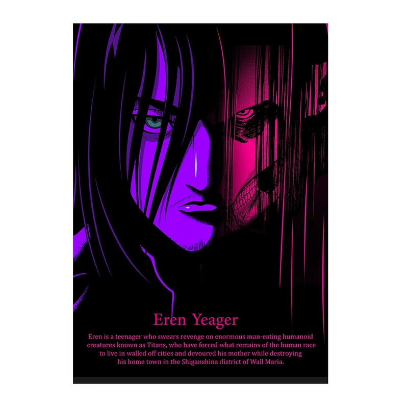 پوستر مدل انیمه اتک ان تایتان Attack on titan طرح ارن ییگر Eren Yeager کد 70