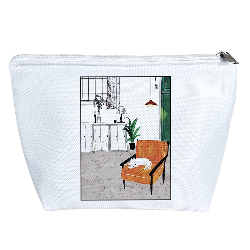 کیف لوازم آرایش دخترانه خندالو مدل نقاشی خانه کد 9480