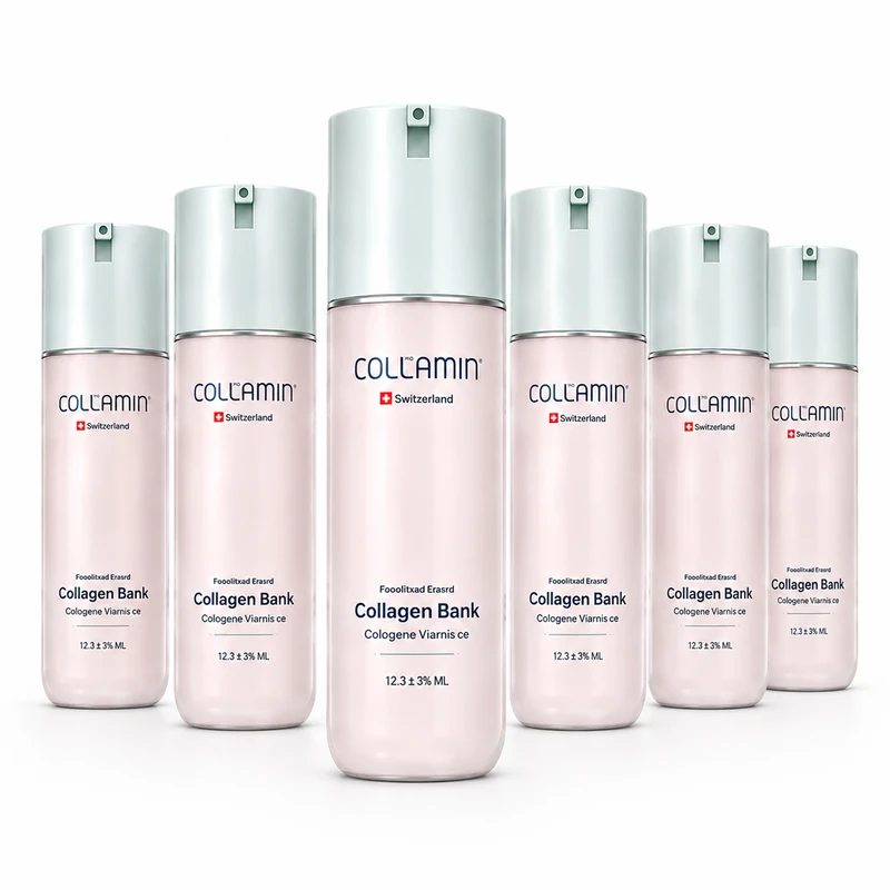 کرم مرطوب کننده صورت و گردن کلامین مدل collagen bank-6 مناسب انواع پوست حجم 125 میلی لیتر مجموعه 6 عددی