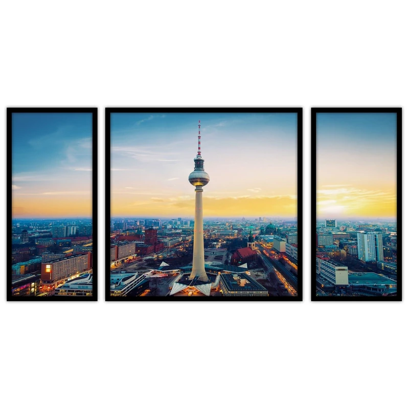 تابلو بکلیت طرح منظره شهری  و  برج مدل B-bu3167 مجموعه 3 عددی