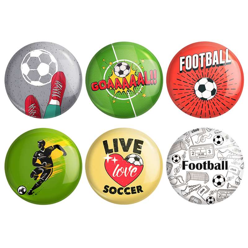 مگنت خندالو طرح فوتبال Football کد 1662B مجموعه 6 عددی
