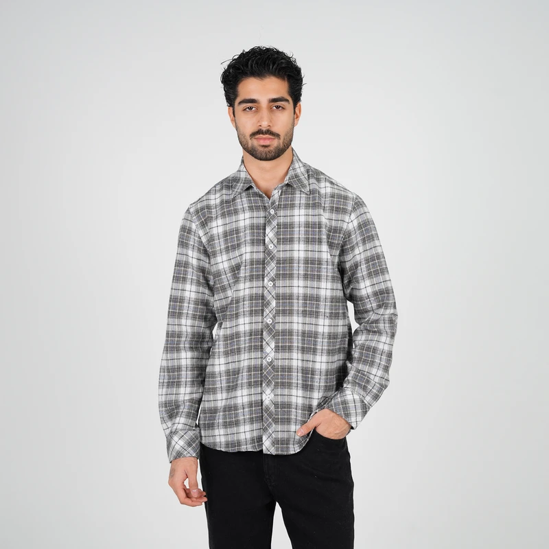 پیراهن آستین بلند یقه برگردان مردانه پاتن جامه مدل 04MC8528