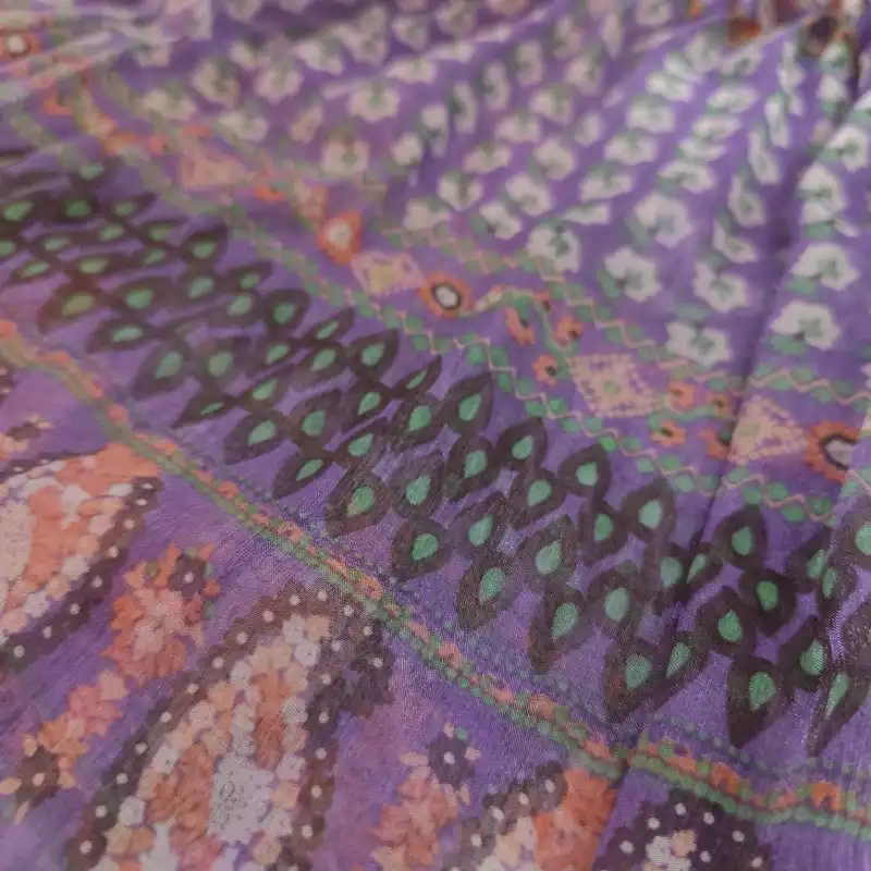 دامن چیندار زنانه مدل حریر تابستانی ۰۳ رنگ بنفش