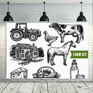 تابلو بوم طرح لبنیات مدل سیاه سفید کد SDB6701