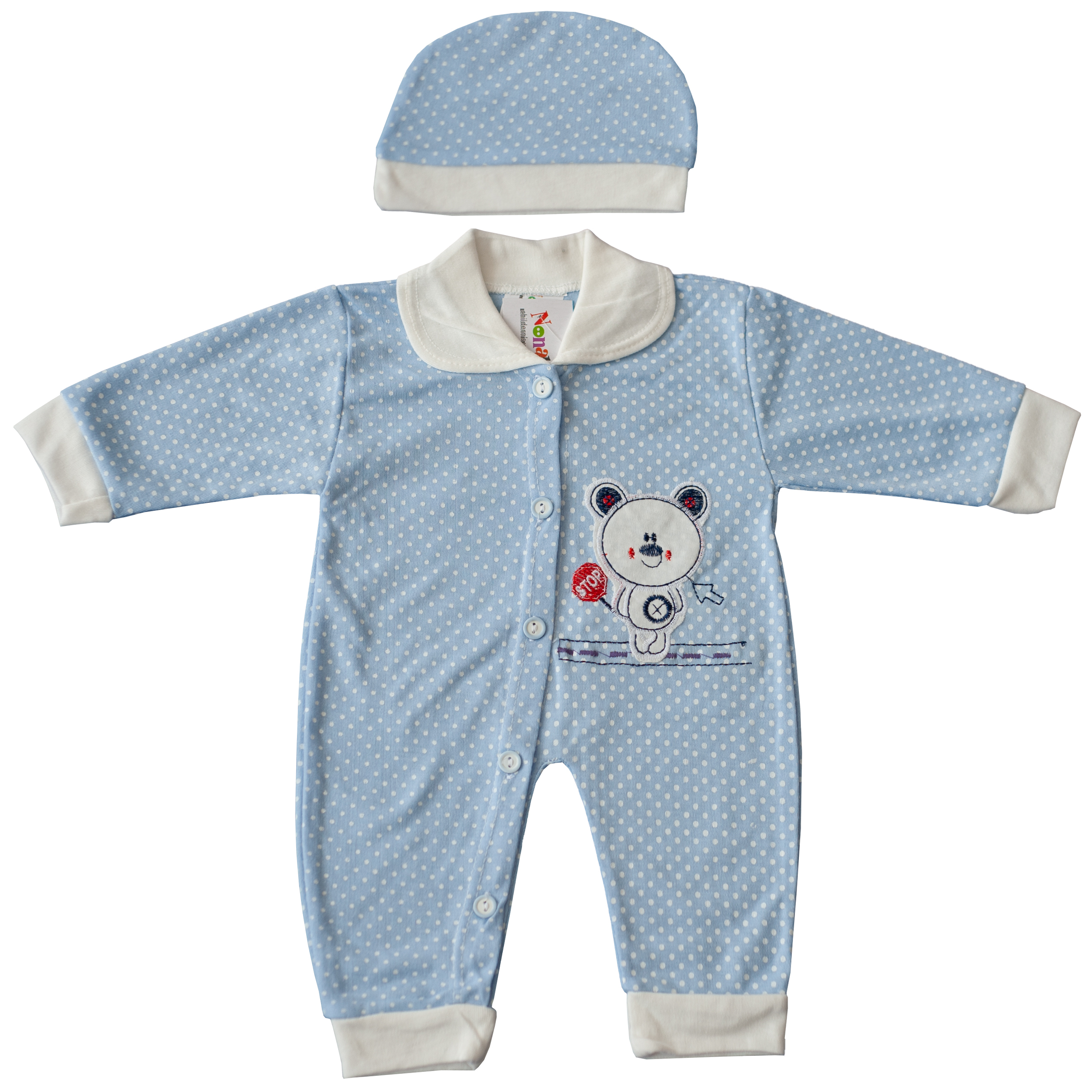 ست سرهمی و کلاه نوزادی مدل FF39