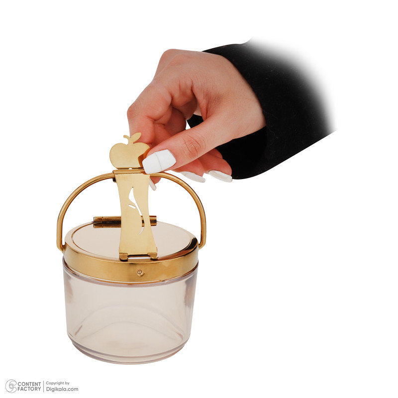 ظرف مربا و عسل مدل شیشه ای طرح سیب - بازودار