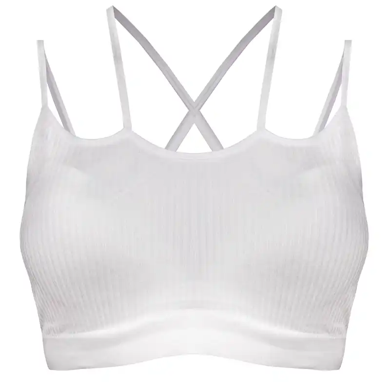 نیم تنه ورزشی زنانه ماییلدا مدل پددار بدون فنر کد 4483 رنگ سفید