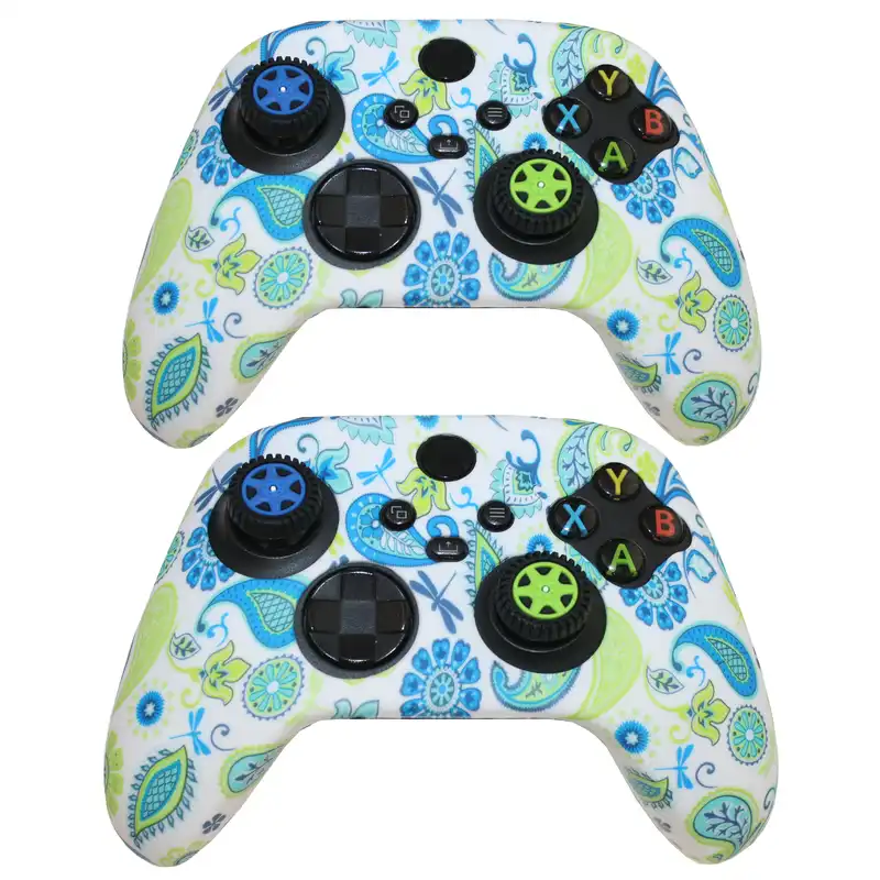 محافظ دسته ایکس باکس سری S/X مدل WH FLOWERS plus به همراه روکش آنالوگ
