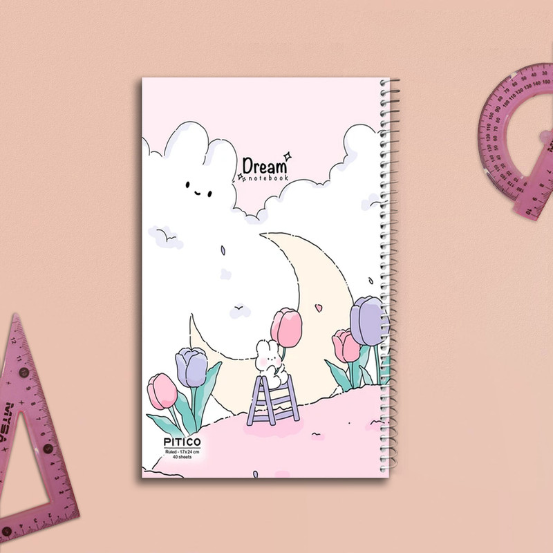 دفتر مشق 40 برگ پیتیکو مدل خرگوش و ماه