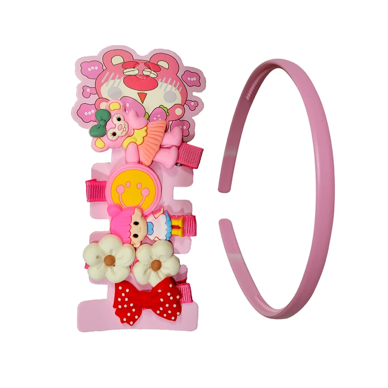 ست تل و گیره مو دخترانه مدل 1-06032 مجموعه 6 عددی