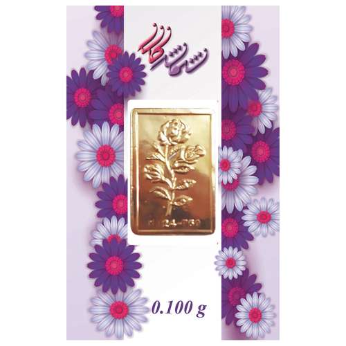 شمش طلا 18 عیار مدل گل داوودی کد N8 