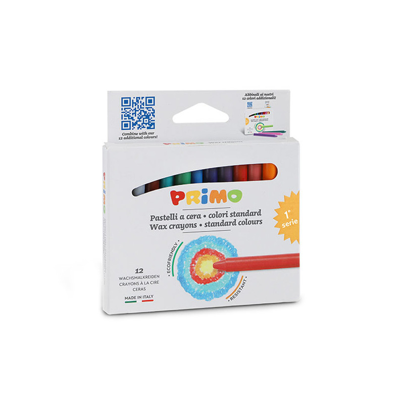 مداد شمعی 12 رنگ پریمو مدل 0501PC12E مداد شمعی 12 رنگ پریمو مدل 0501PC12E