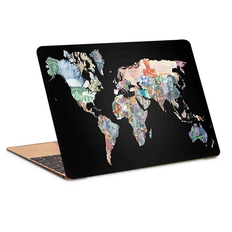 استیکر لپ تاپ طرح map of money.کد c-533مناسب برای لپ تاپ 15.6 اینچ