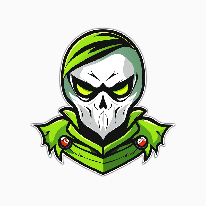 استیکر لپ تاپ و موبایل بووم طرح زامبی سبز کد MD61