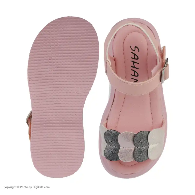 صندل دخترانه سهند مدل قلب رنگ صورتی