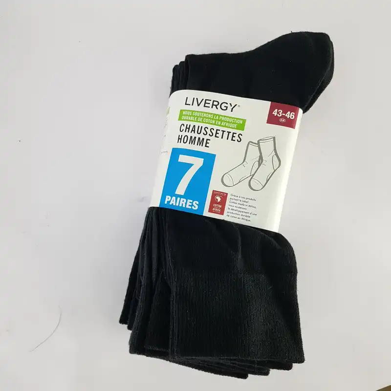 جوراب مردانه لیورجی مدل لاکرا کد Sim2022Blk رنگ مشکی مجموعه 7 عددی