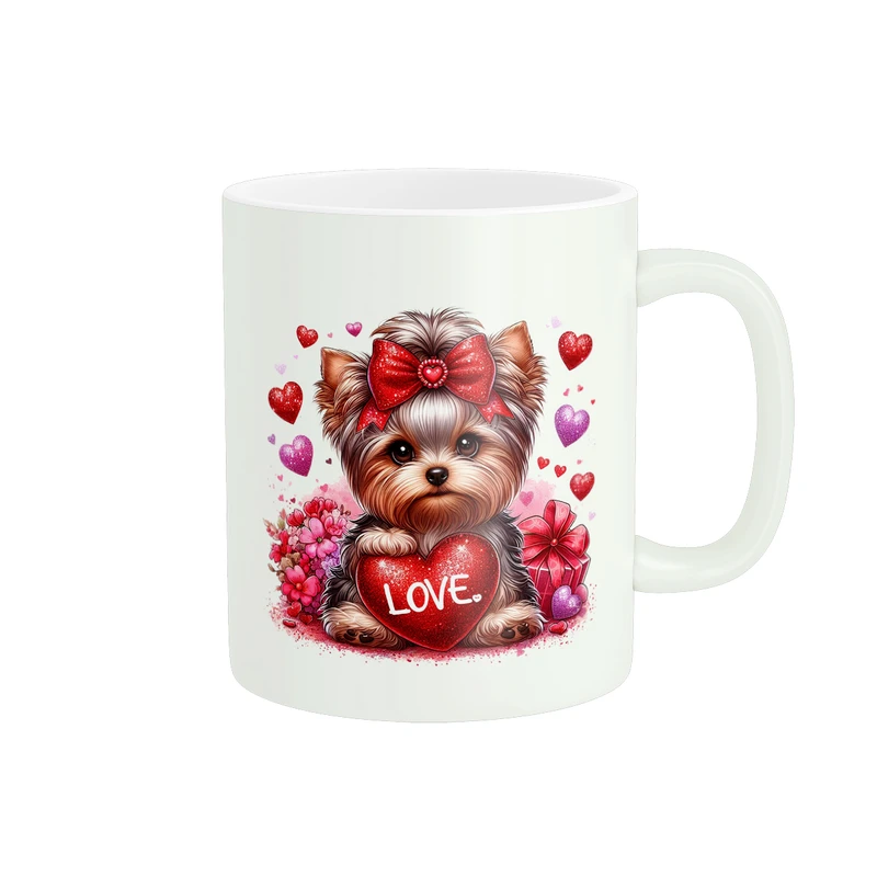ماگ پادآفرین مدل عشق طرح قلب LOVE خرس تدی کد PM1733