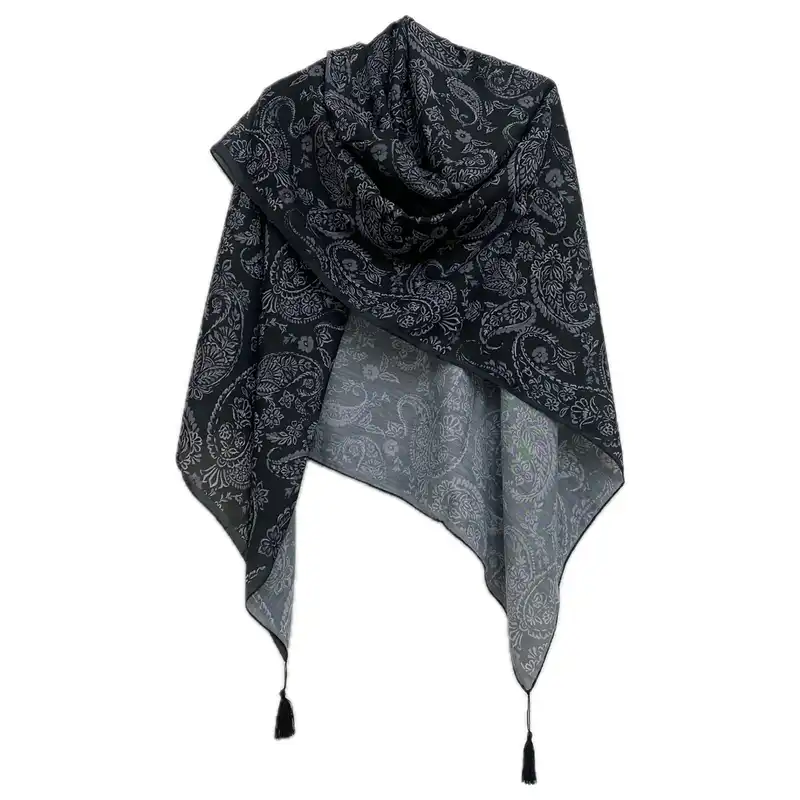 روسری زنانه مدل نخی چهارفصل منگوله دار کد 2126