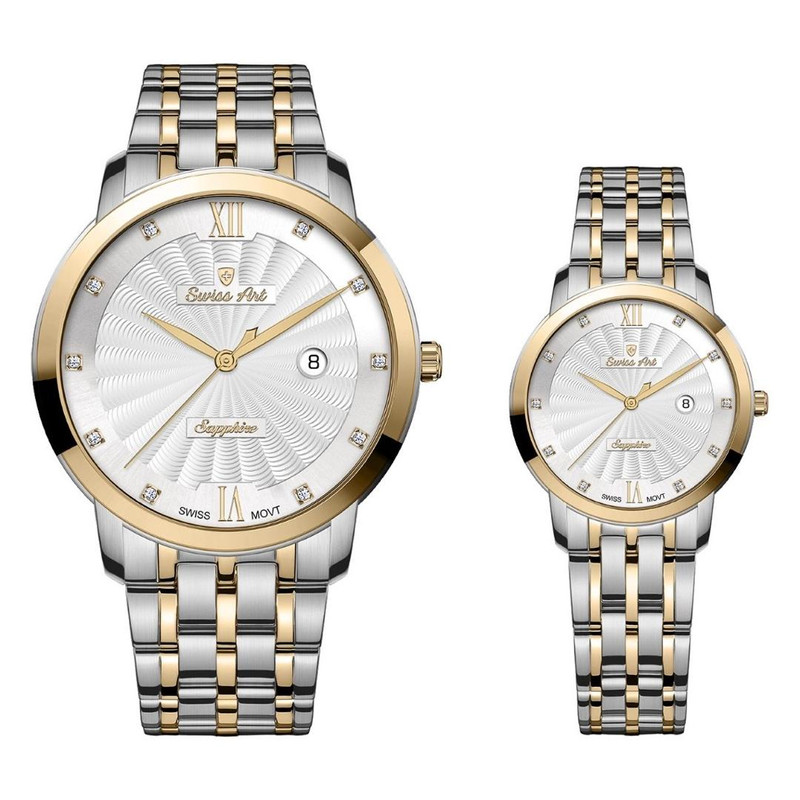 ست ساعت مچی عقربه‌ای زنانه و مردانه سوئیس آرت مدل 62001112-05