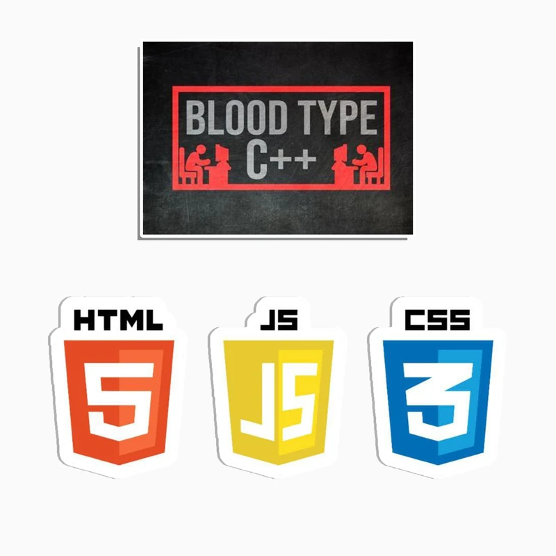 استیکر لپ تاپ و موبایل گوفی طرح برنامه نویسی مدل ++C مجموعه 4 عددی 