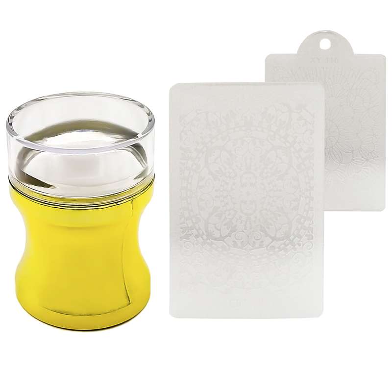 مهر ناخن و شابلون طراحی مدل XY-110 مجموعه 2 عددی